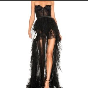 Love and Lemons black corset gown dress revolve m tulle bodysuit sold out!!!!!